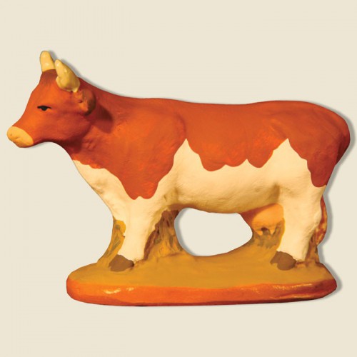 image: Vache Marguerite marron et blanche