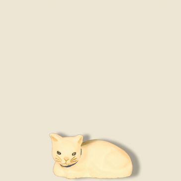 Chat couché blanc 9 cm