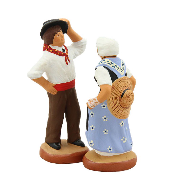 image: Dancing pair of provençal quadrille (blue)