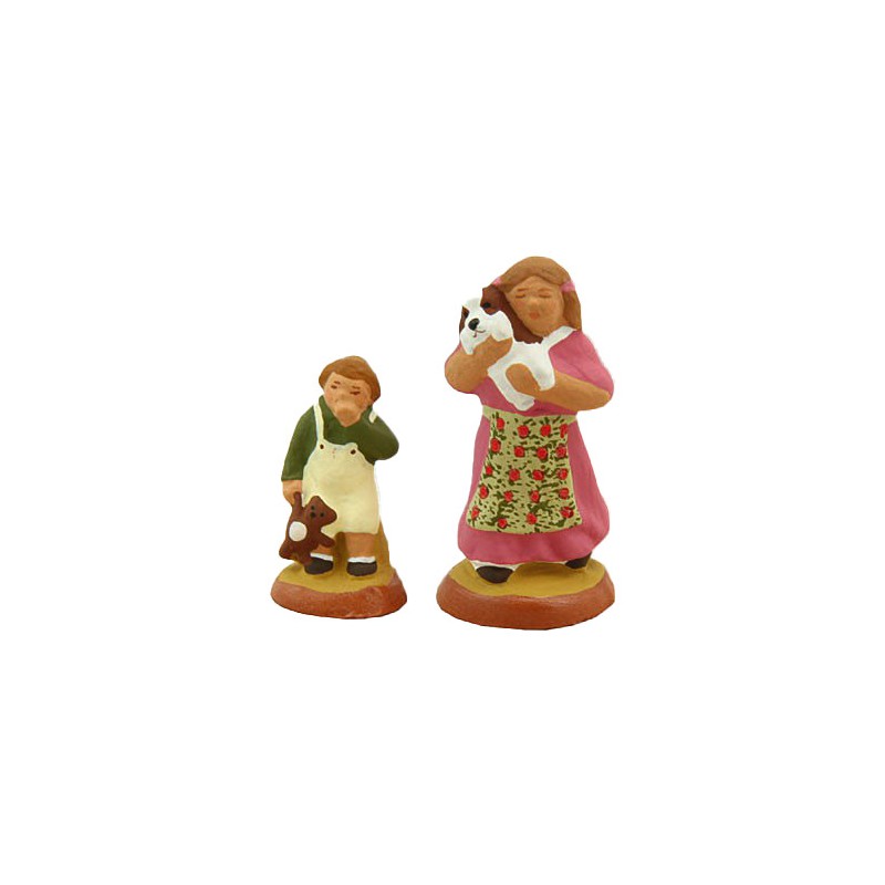 image: Little girl (pink) & her brother (green)