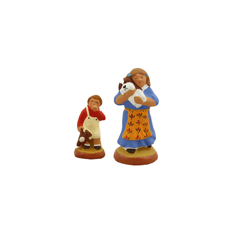 image: Little girl (blue) & her brother (red)