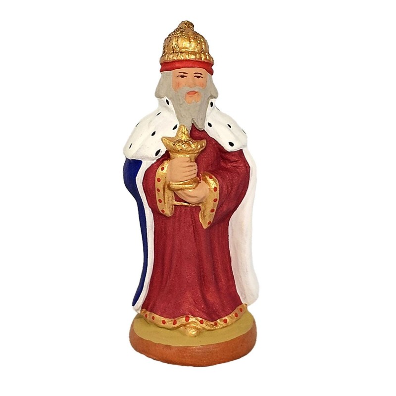 Ancien Santon Devineau Roi Mage Melchior – Crèche Noël H:13cm – Occasion