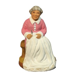 Santon Brodeuse assise 9 cm