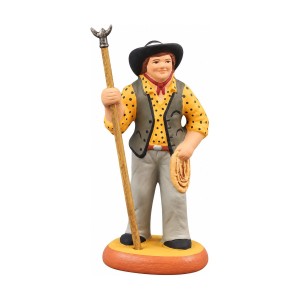 Gardian debout et son trident 6 cm chemise jaune