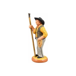 Gardian debout et son trident 4 cm chemise jaune